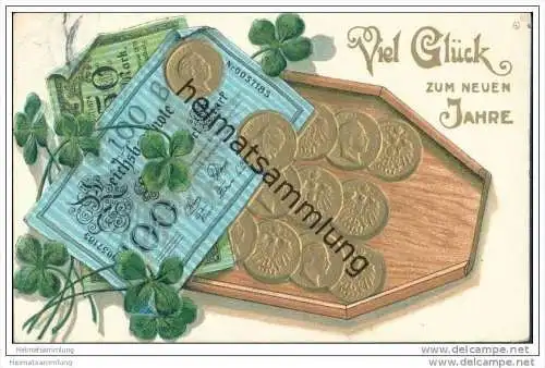 Viel Glück zum neuen Jahre - Geld - Geldscheine - Prägedruck