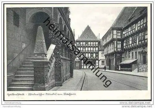 Halberstadt - Malerischer Winkel am Rathaus 30er Jahre