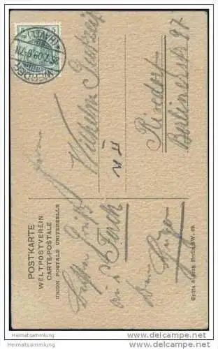 Ferch - Original-Bleistiftzeichnung von H(ugo) Labe - signiert: W. Lutz am 22.7. 1909