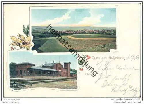 Gruss aus Hofgeismar - Totalansicht - Bahnhof