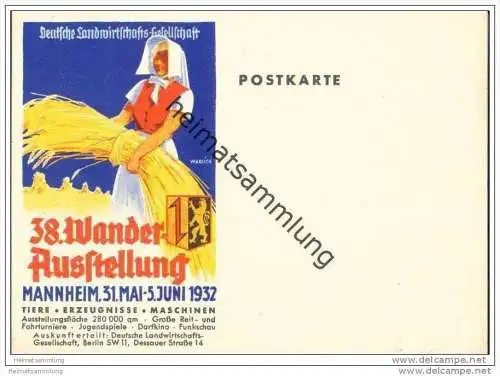 Deutsche Landwirtschaftsgesellschaft - 38. Wanderausstellung - Mannheim 1932