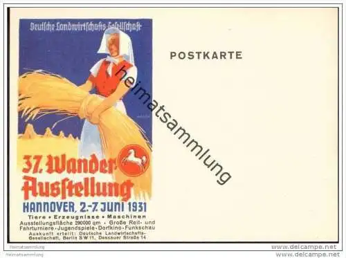 Deutsche Landwirtschaftsgesellschaft - 37. Wanderausstellung - Hannover 1931