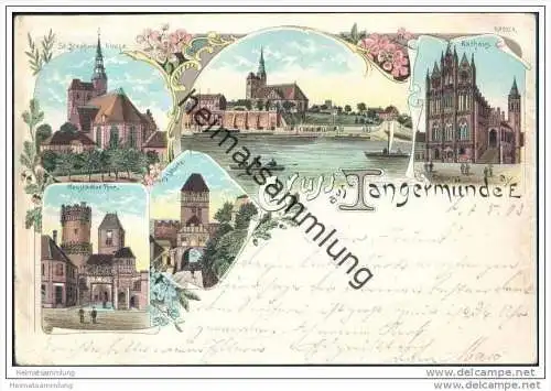 Gruss aus Tangermünde - Farblithographie