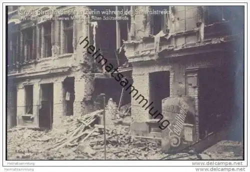 Berlin während des Generalstreiks - Wirkung einer schweren Mine in der Alten Schützenstrasse