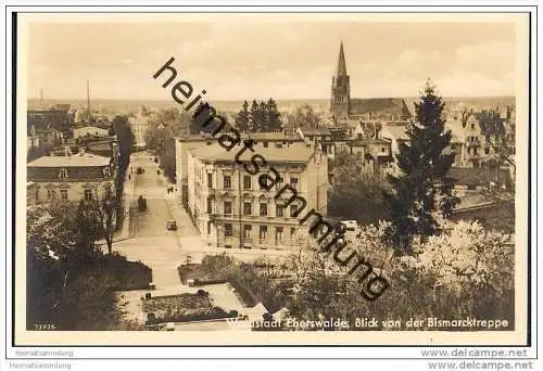 Eberswalde - Blick von der Bismarcktreppe - Foto-AK 30er Jahre