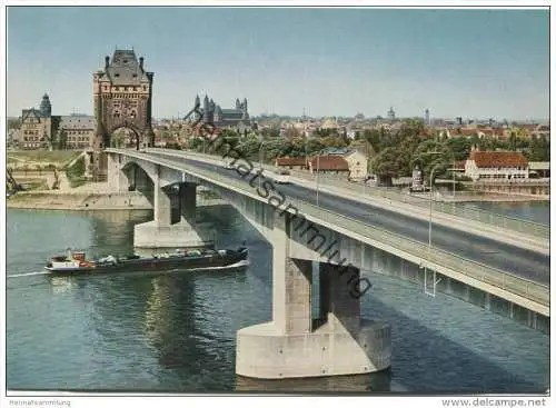 Worms am Rhein mit Nibelungenbrücke - Farbphotokarte  Grossformat - Verlag Gebr. Metz Tübingen