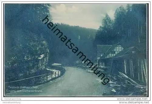 Tambach-Dietharz - Eingang zum Dietharzer Grund - Foto-AK 20er Jahre