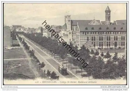 Bruxelles - Brüssel - Collège St. Michel - Boulevard Militaire - Strassenbahn
