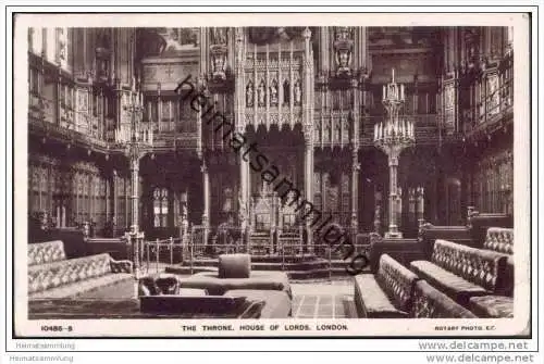 London - The Throne House of Lords - Foto-AK
