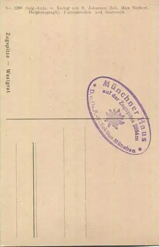 Zugspitze - Westgrat - Verlag B. Johannes (Inh. Max Beckert) Partenkirchen