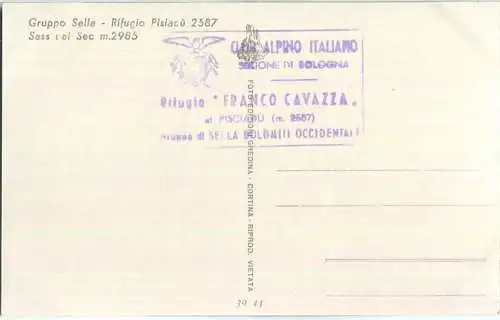 Gruppo Sella - Rifugio Pisiacu - Foto-Ansichtskarte - Edizioni Ghedina Cortina