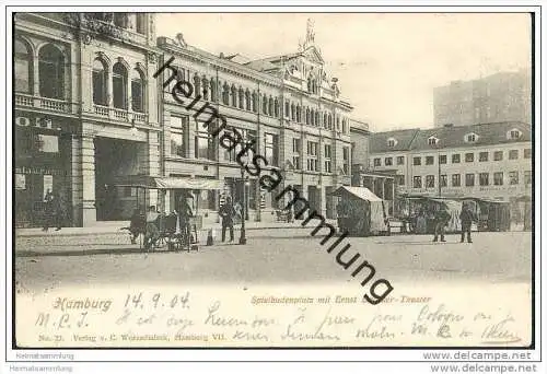 Hamburg - St. Pauli - Spielbudenplatz - Ernst Drucker Theater - Marktstände