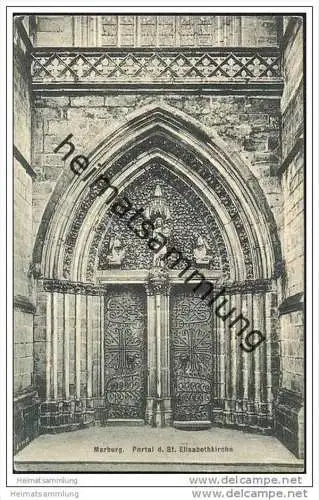 Marburg - Portal der St. Elisabethkirche - 20er Jahre