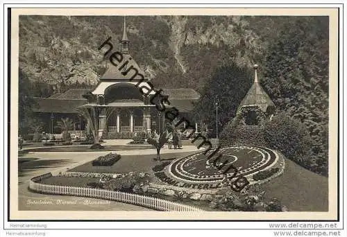 Interlaken - Kursaal - Blumenuhr - Foto-AK 20er Jahre