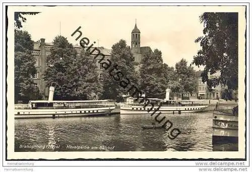 Brandenburg/Havel - Salzhof - Schiff Odin - Foto-AK 30er Jahre