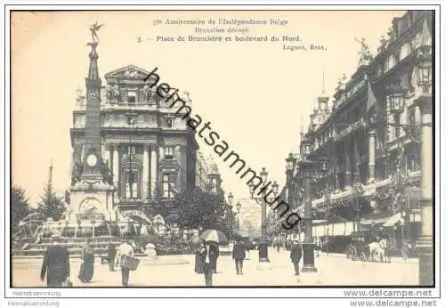 75e Anniversaire de l'Indépendance Belge - 3. Place de Brouckère et boulevard du Nord