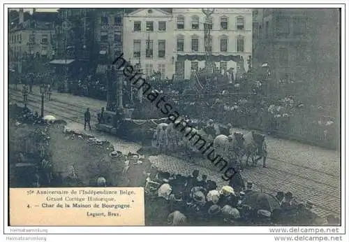 75e Anniversaire de l'Indépendance Belge - Grande Cortège Historique - Char de la Maison de Bourgogne