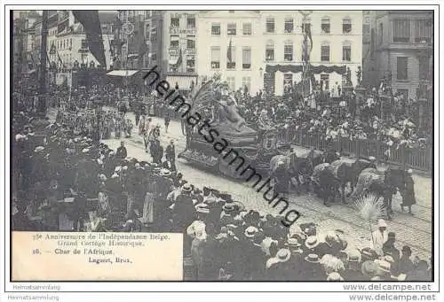 75e Anniversaire de l'Indépendance Belge - Grande Cortège Historique - Char de l'Afrique