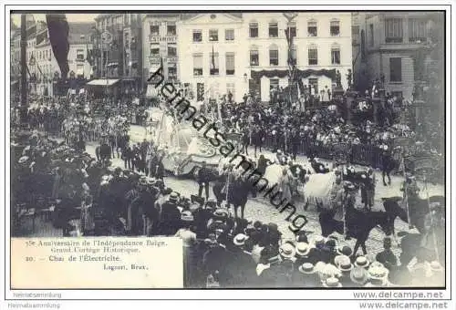 75e Anniversaire de l'Indépendance Belge - Grande Cortège Historique - Char de l'Électricité