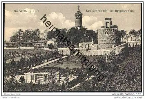 Brandenburg/Havel - Kriegerdenkmal und Bismarckwarte
