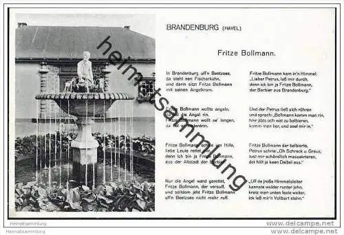 Brandenburg/Havel - Fritze-Bollmann-Brunnen - Gedicht