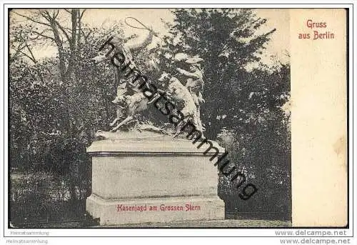 Berlin - Hasenjagd am Grossen Stern - Denkmal