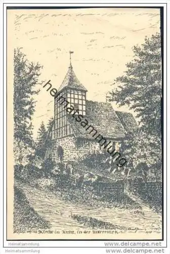 Kuhz - Boitzenburger Land - Kirche - Federzeichnung von Paul Gans Kreuznach