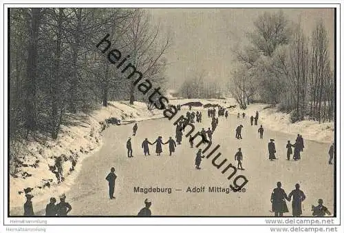 Magdeburg - Adolf Mittag-See - zugefroren - 20er Jahre