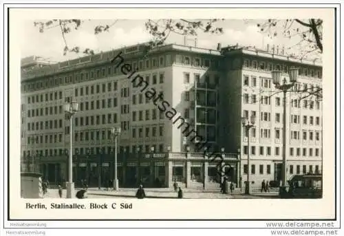 Berlin-Mitte - Stalinallee - Block C Süd - Foto-AK 1953