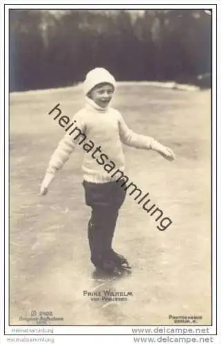 Prinz Wilhelm von Preussen - zweiter Sohn des Kronprinzenpaares beim Schlittschuhlaufen