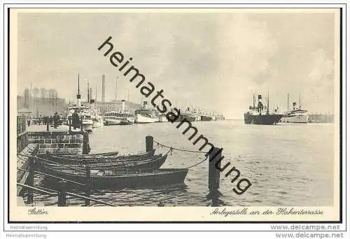 Stettin - Anlegestelle an der Hakenterrasse - AK ca. 1930