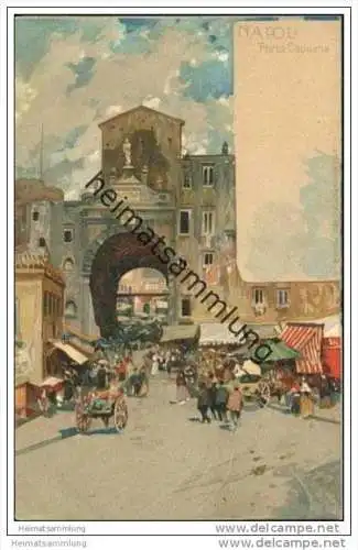 Napoli - Porto Capuana - Künstlerkarte ca. 1900