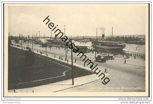 Stettin - Abfahrt des Rügendampfers - AK ca. 1930