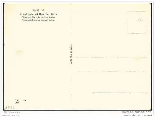 Berlin - Alexanderplatz mit Blick über Berlin - Foto-AK-Grossformat 30er Jahre