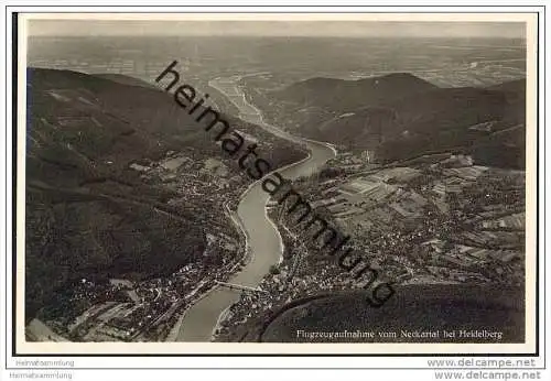 Heidelberg - Neckartal - Flugzeugaufnahme - Foto-AK