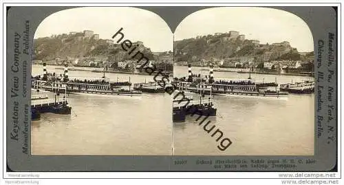 Koblenz - Rheinschiff  - Keystone View Company - Stereofotographie