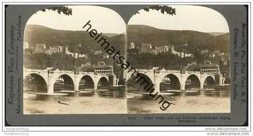 Heidelberg - Neckarbrücke - Keystone View Company - Stereofotographie