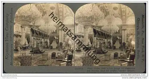 Indien - Grosse Durbar Halle im Palast des Maharadschas von Gwalior - Keystone View Company - Stereofotographie