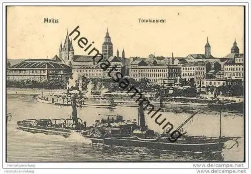 Mainz - Totalansicht - Dampfer