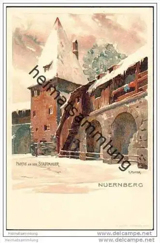 Nürnberg - Stadtmauer - signiert K. Mutter