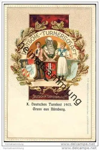 Nürnberg - Deutsche Turnerschaft - Turnfest 1903 - Prägedruck