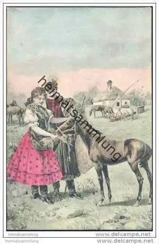 Ungarische Trachten - Künstlerkarte ca. 1900