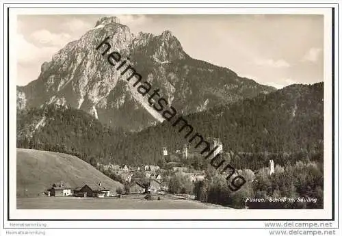 Füssen - Schloss mit Säuling - Foto-AK