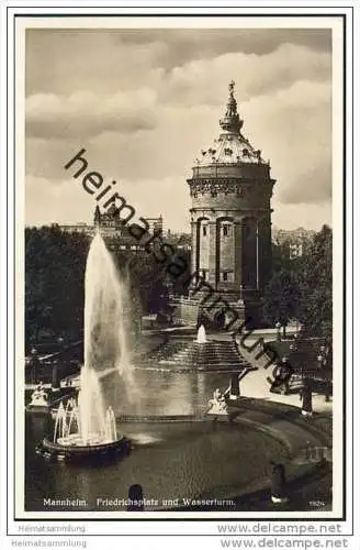 Mannheim - Friedrichsplatz - Wasserturm - Foto-AK