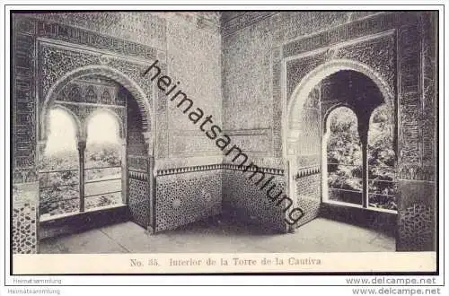 Granada - Interior de la Torre de la Cautiva ca. 1900