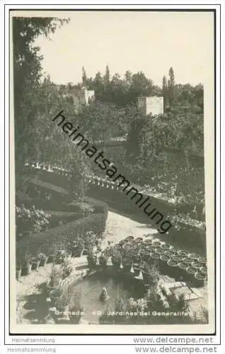 Granada - Jardines del Generalife - Foto-AK 30er Jahre