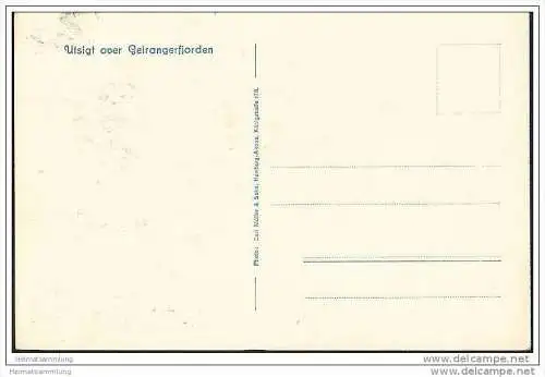 Utsigt over Geirangerfjorden - Foto-AK 30er Jahre