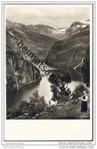Parti fra Geirangerfiord - Foto-AK 30er Jahre