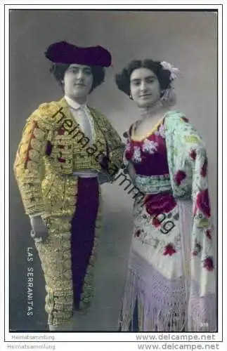 Espana - Las Serranitas - Spanische Künstlerinnen - Foto-AK handkoloriert ca. 1910