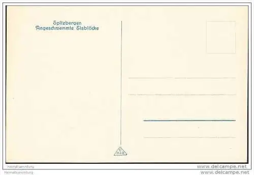 Svalbard - Spitzbergen - Angeschwemmte Eisblöcke - Foto-AK 30er Jahre